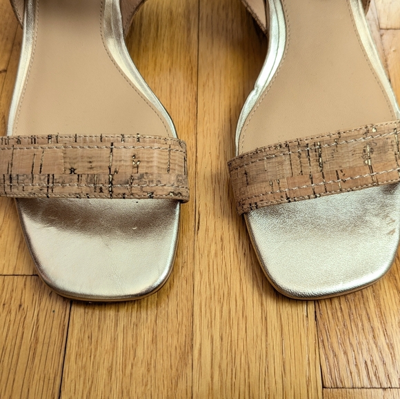 Donald Pliner Vixi Cork Color Strap Block Heels - Picture 4 of 8